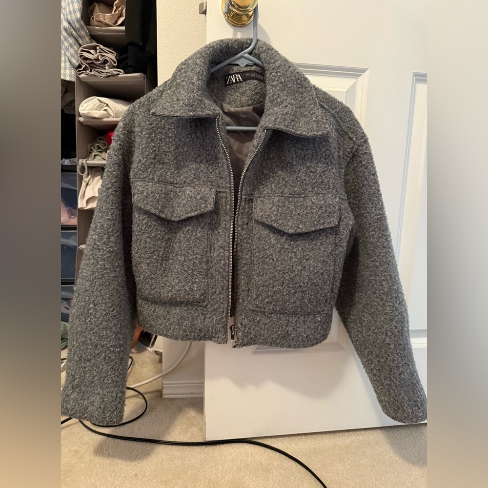 Zara Gray Teddy Jacket